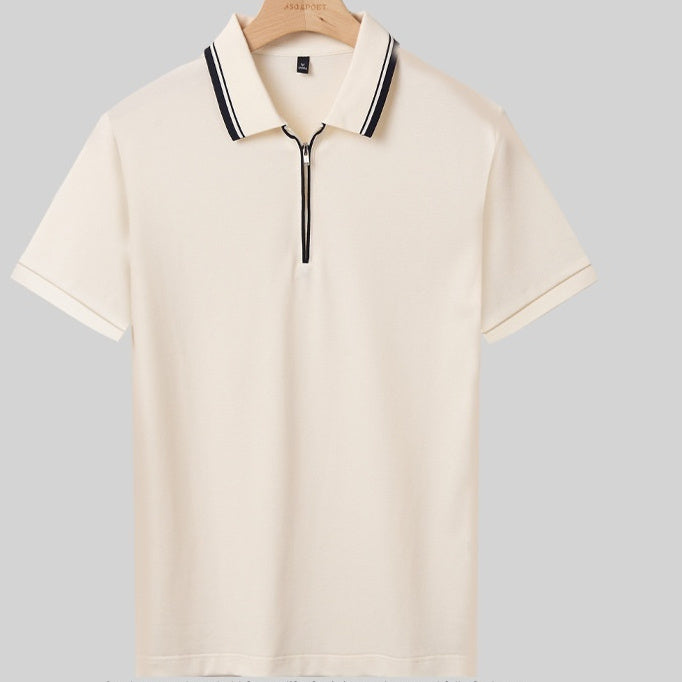 JEZRYLLE Short-sleeved T-shirt Lapel Casual Polo Shirt For Men