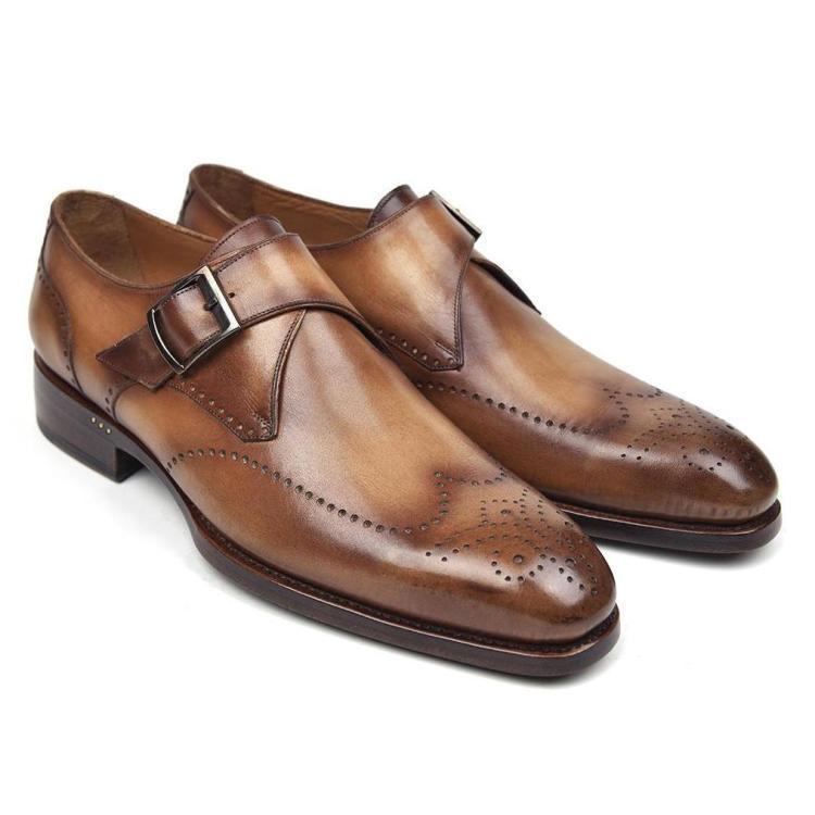 JEZRYLLE Business Leather Shoes Pointed Toe Gradient Color Men's Formal Shoes