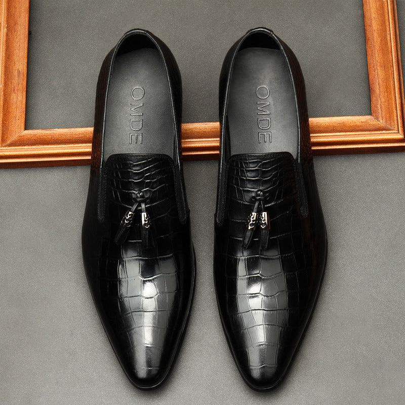 Limited Edition JEZRYLLE Formal Men Business Dress Pointed Toe Shoes Genuine Leather Mens