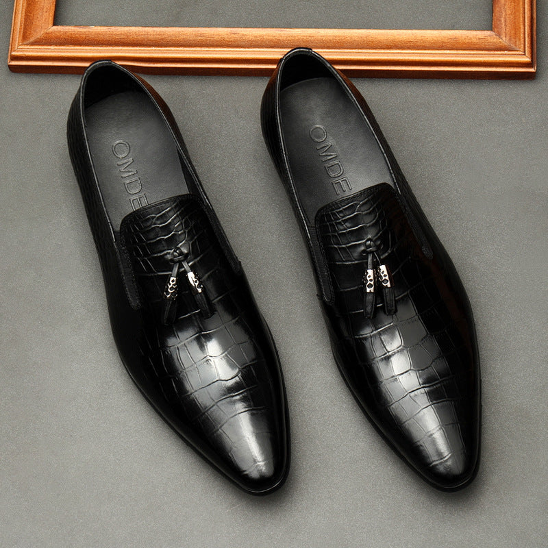Limited Edition JEZRYLLE Formal Men Business Dress Pointed Toe Shoes Genuine Leather Mens