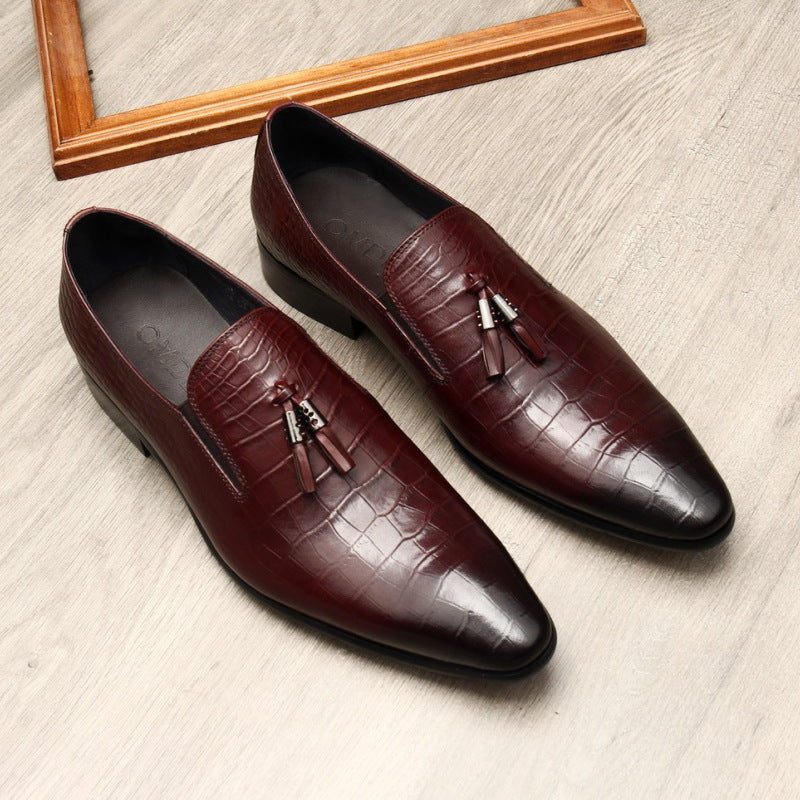 Limited Edition JEZRYLLE Formal Men Business Dress Pointed Toe Shoes Genuine Leather Mens