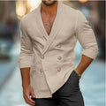 JEZRYLLE Plus Size Fashion Polo Collar Shirt Long Sleeve Cardigan Jacket Men