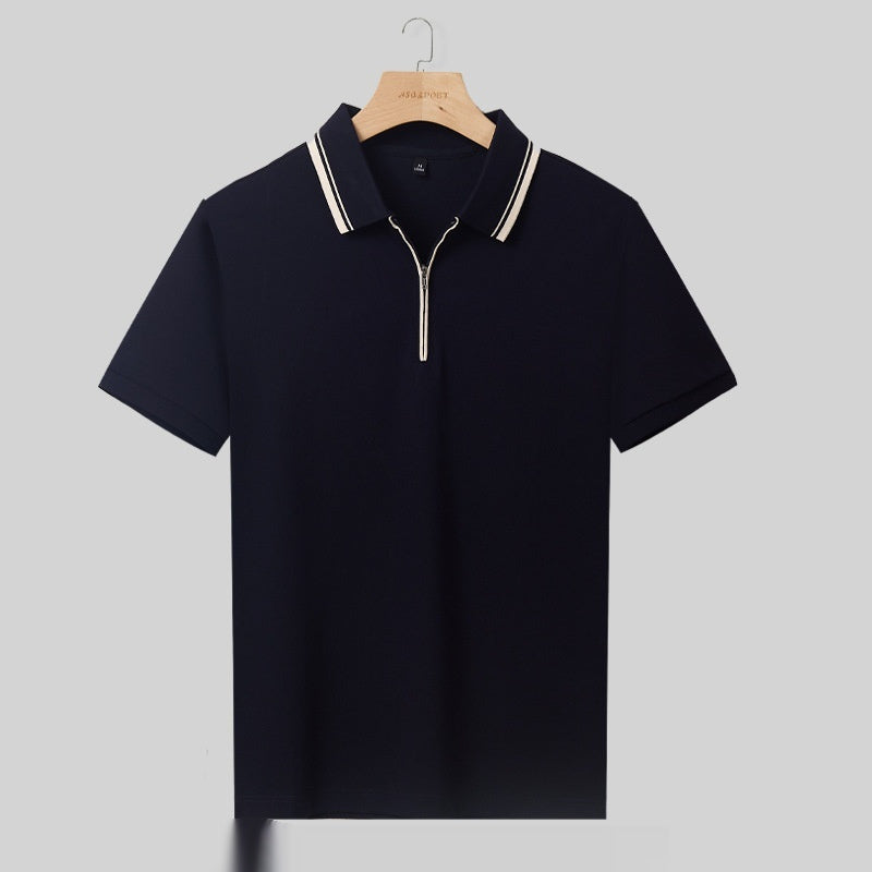 JEZRYLLE Short-sleeved T-shirt Lapel Casual Polo Shirt For Men