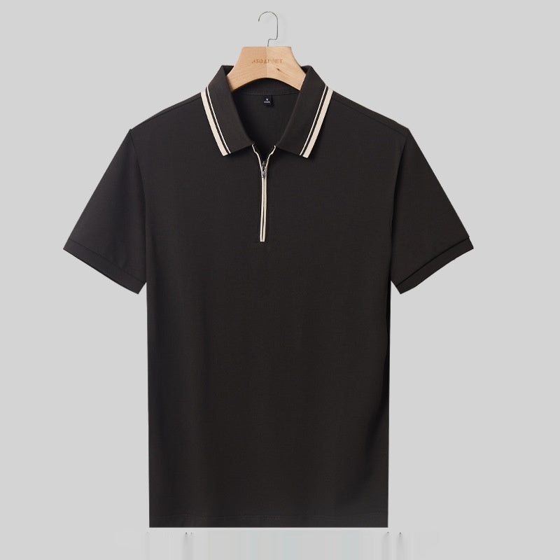 JEZRYLLE Short-sleeved T-shirt Lapel Casual Polo Shirt For Men