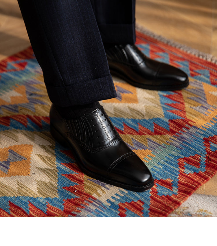 JEZRYLLE Limited Edition Gentleman Cowhide Commuting Formal Shoes